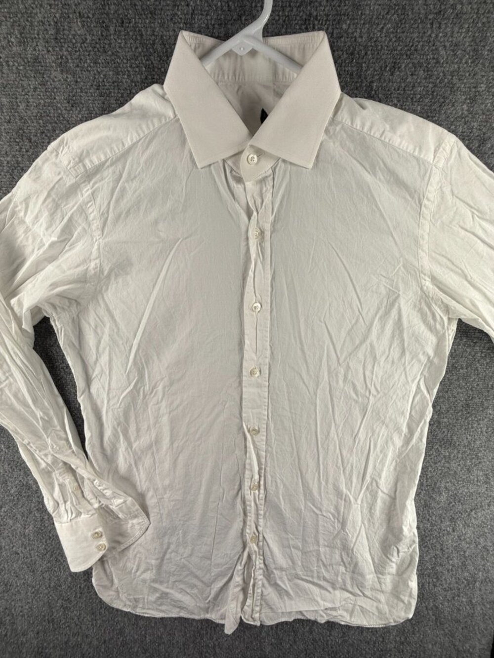 Ermenegildo Zegna Button Up Shirt White Long Sleeve Men Cotton 16 Switzerland*